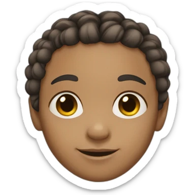 Light skin to dark skin little boy with braids  sticker