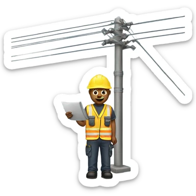 Working on power linesman  sticker