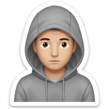 a guy wears a hoodie, his face is a mysterious, he looks pretty and handsome, but very distant  sticker