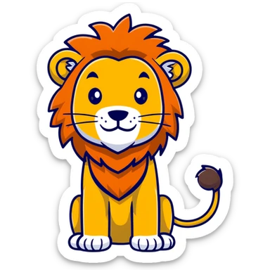 naughty lion looking sideways with mischievous expression sticker