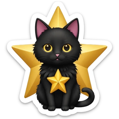 A black cat inside of a star ⭐️ 🐱 sticker