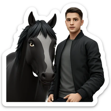 boy in black jacket outdoors sticker