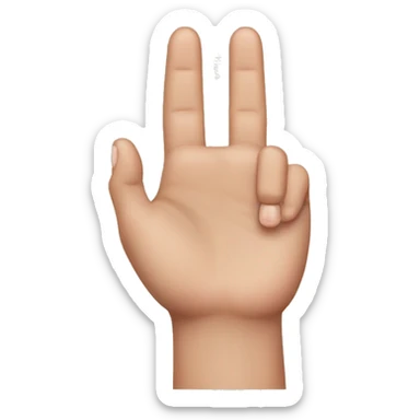 the thumb is between the index finger and the ring finger  sticker