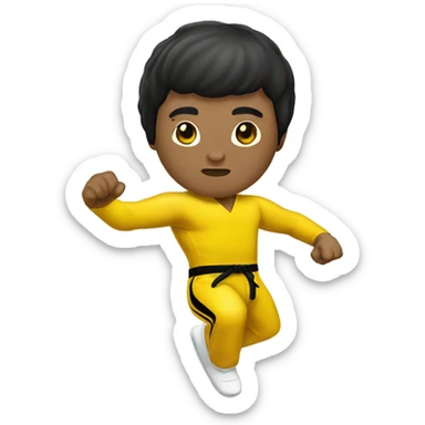 bruce lee in yellow jump suite sticker