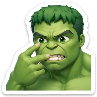 hulk qui se met le doigt dans le nez sticker