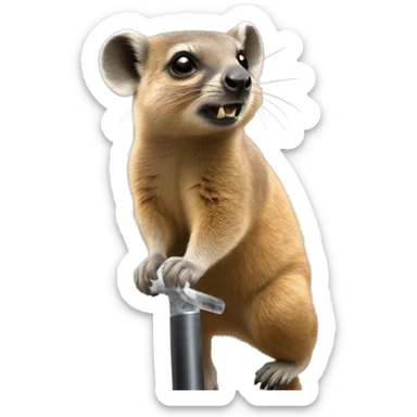 Hyrax on a pogo stick  sticker