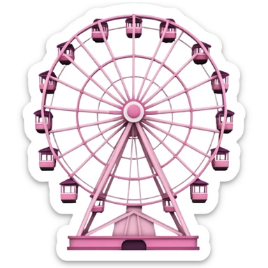 mix light pink dark pink and white girly theme park Ferris wheel sticker