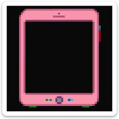 Change the iPad color to pink, keep the style and background as is. The style of the original image should be preserved. sticker