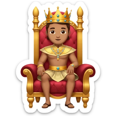 King👑 image setting on chair wear a beautiful dress and in beautiful mahal sticker