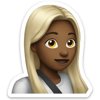 Girl vibing in the car  sticker