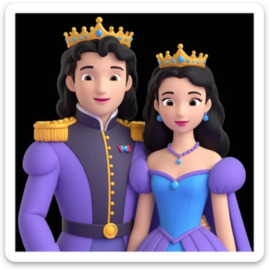 prince and princess disny dress close up photo in castle sticker