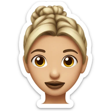 Girl with messy bun and big lips sticker