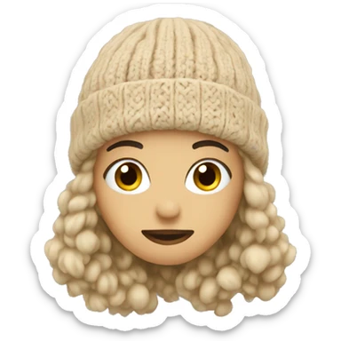 beige winter beanie sticker