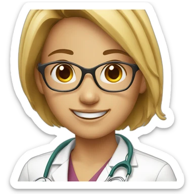 young female doctor smiling sticker