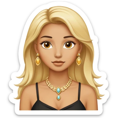 Woman with jewelry gold and blonde  sticker