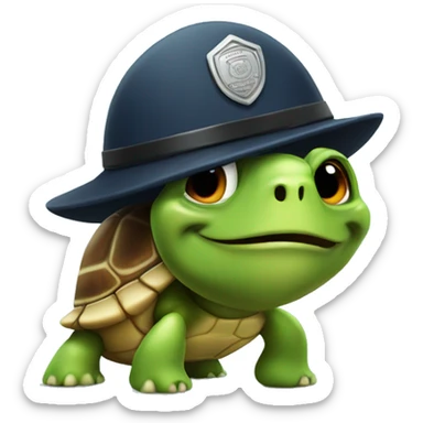 turtle-policeman with shell sticker