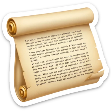 quiero un pergamino antiguo con texto escrito sticker