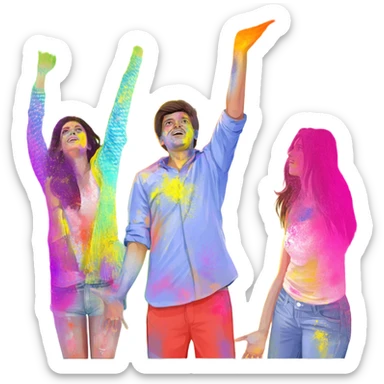 Happy holi sticker