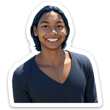 smiling boy under blue sky sticker