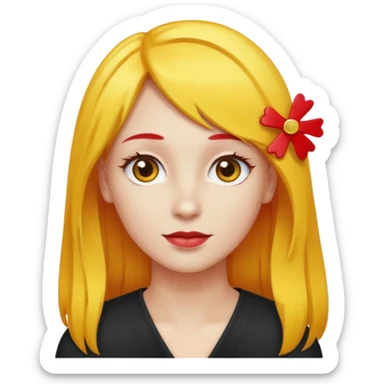 kırmızı toka takan kadın, sarı saçlı sticker