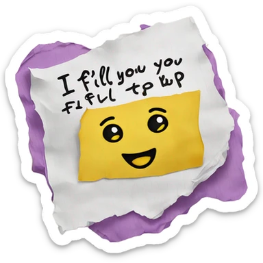 Note say I fill you up love Tob sticker