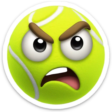 Tennis ball scared flying through the air sticker