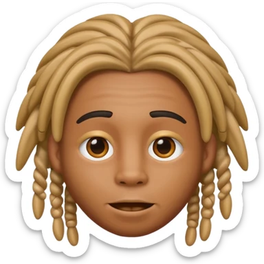 Caramel skin  Animoji young male with straight dreads  sticker