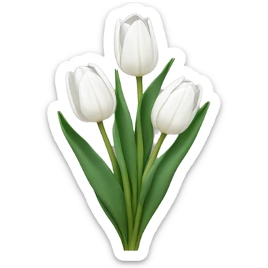 White tulips sticker