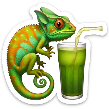 Un caméléon qui boit du tir au KambuaCha sticker