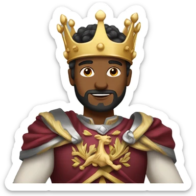 manly king man with crown sticker