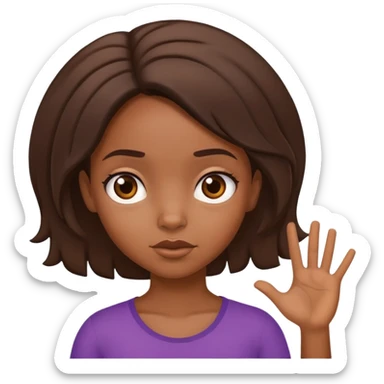 African American girl middle hair part shrugging sticker