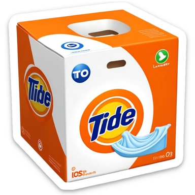 Tide laundry detergent orange box sticker