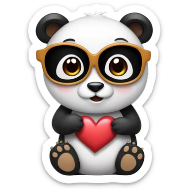 Panda con corazon sticker