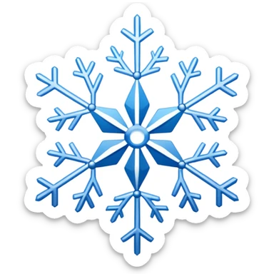 white snowflake with blue snowflake sticker