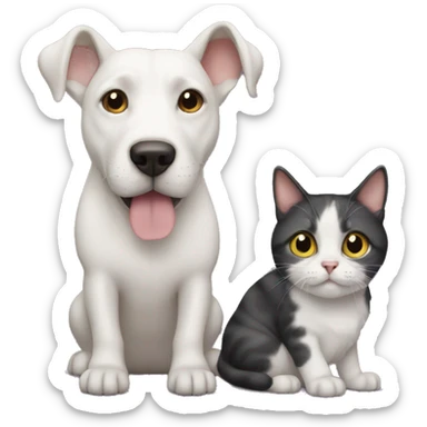 Dog and cat combined from each end sticker