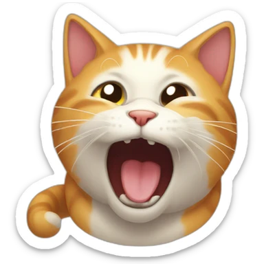cat yawning sticker