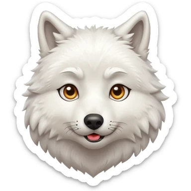 White wolf blowing kiss sticker