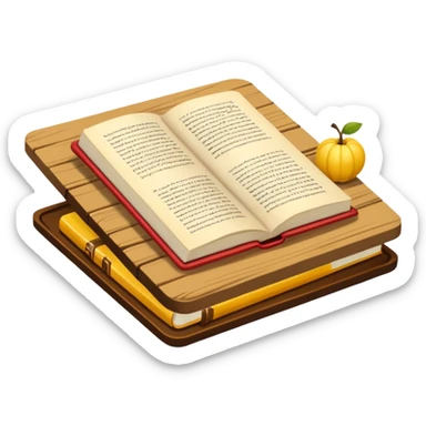Lectura libro abierto marron sticker