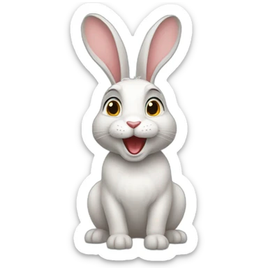 A rabbit who shows he's famous sticker