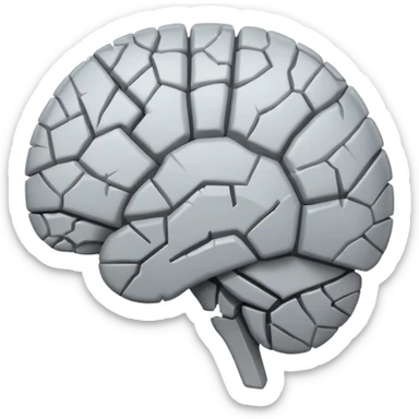 mixed up the heart broken emoji and brain emoji, create a broken brain (keeps the brain emoji color) sticker