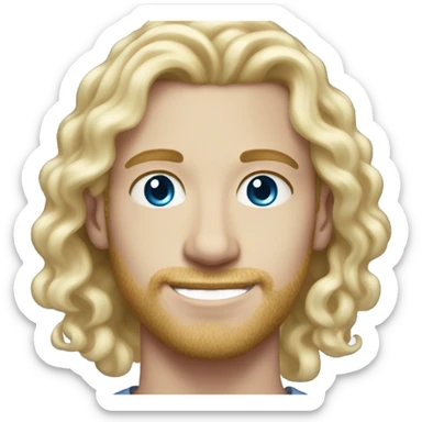 light curl blonde 30yo man blue eyed pale skin sticker