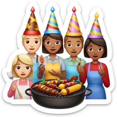Bbq party sticker