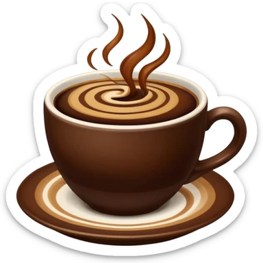 plain Coffee without Saucer, Brown Cup, no saucer. sticker