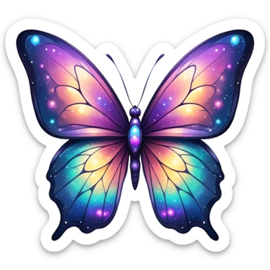 Shiny Glossy Glittery Sparkly Nebula Galaxy  Butterfly sticker