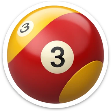 2 numbered billiard ball  sticker