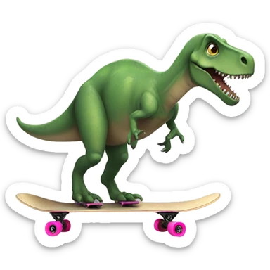 Dinosaur skate boarding  sticker