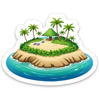 island seen from the sea far away sticker