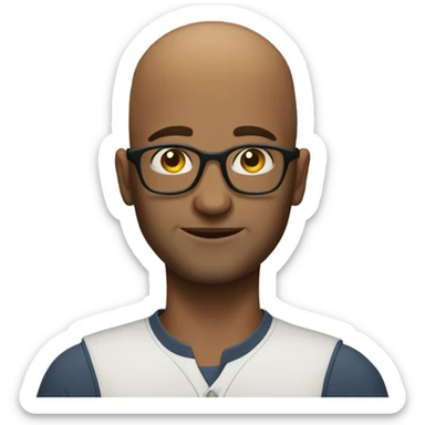 men in 30s bald he is it guy but he doesnt have glasses sticker