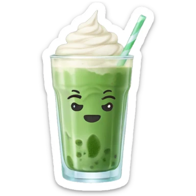 iced matcha latte in a glass sticker