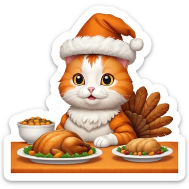 Thanksgiving turkey cat sticker